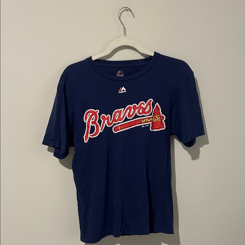 Majestic woman Braves Navy Tee Freeman